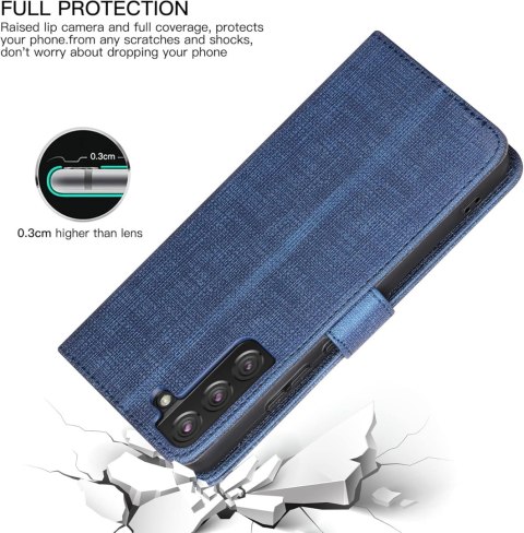 ETUI SAMSUNG GALAXY S22+ NIEBIEKSIE GRANATOWE ZAMYKANE Z KLAPKĄ OCHRONNE