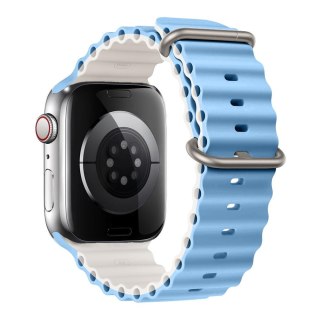 PASEK DO APPLE WATCH 1/2/3/4/5/6/7/8/9/10/SE 42/44/45 NIEBIESKO-KREMOWY