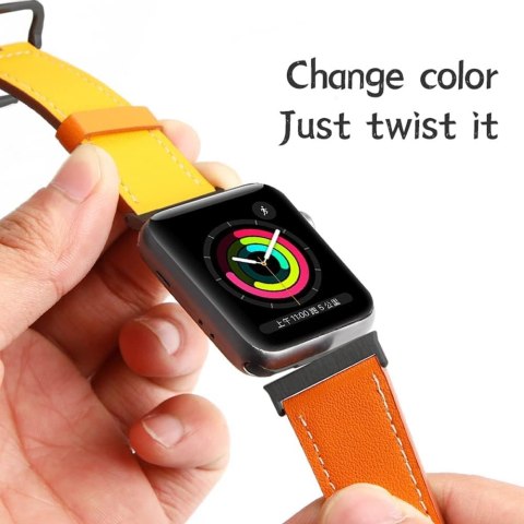 PASEK DO APPLE WATCH 4/5/6/7/8/9/10/SE/ULTRA 44/45/46/49 BRĄZOWO-CZARNY PASEK DO APPLE WATCH 4/5/6/7/8/9/10/SE/ULTRA 44/45/46/49 BRĄZOWO-CZARNY