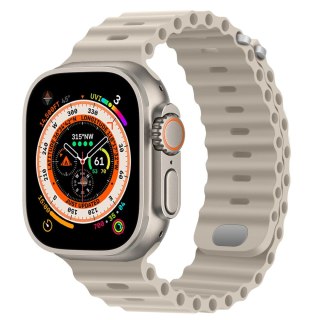 PASEK DO APPLE WATCH 4/5/6/7/8/9/10/SE/ULTRA 44/45/46/49 KREMOWY SILIKON