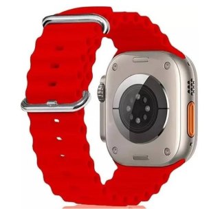 PASEK DO APPLE WATCH 4/5/6/7/8/9/10/SE/ULTRA 44/45/46/49mm CZERWONY SILIKON