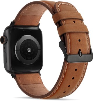 PASEK DO APPLE WATCH 5/6/7/8/9/10/SE/ULTRA 44/45/46/49 BRĄZOWY SKÓRA