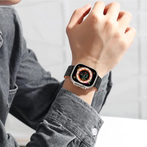 PASEK DO APPLE WATCH 5/6/7/8/9/10/SE/ULTRA 44/45/46/49 CZARNO-POMARAŃCZOWY PASEK DO APPLE WATCH 5/6/7/8/9/10/SE/ULTRA 44/45/46/49 CZARNO-POMARAŃCZOWY
