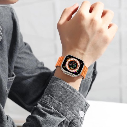 PASEK DO APPLE WATCH 5/6/7/8/9/10/SE/ULTRA 44/45/46/49 POMARAŃCZOWO-CZARNY PASEK DO APPLE WATCH 5/6/7/8/9/10/SE/ULTRA 44/45/46/49 POMARAŃCZOWO-CZARNY