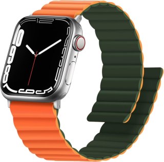 PASEK DO APPLE WATCH 5/6/7/8/9/10/SE/ULTRA 44/45/46/49 POMARAŃCZOWO-ZIELONY