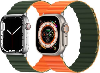 PASEK DO APPLE WATCH 5/6/7/8/9/10/SE/ULTRA 44/45/46/49 POMARAŃCZOWO-ZIELONY