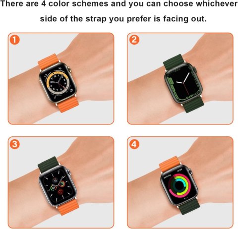 PASEK DO APPLE WATCH 5/6/7/8/9/10/SE/ULTRA 44/45/46/49 POMARAŃCZOWO-ZIELONY PASEK DO APPLE WATCH 5/6/7/8/9/10/SE/ULTRA 44/45/46/49 POMARAŃCZOWO-ZIELONY