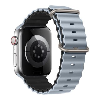 PASEK DO ZEGARKA APPLE WATCH 1/2/3/4/5/6/7/8/9/10/SE 42/44/45 SZARO-CZARNY
