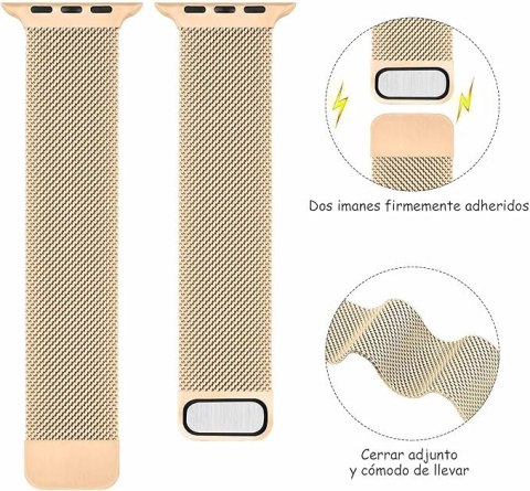 PASEK DO ZEGARKA APPLE WATCH 1/2/3/4/5/6/7/8/9/10/SE 42/44/45/46 ROSE GOLD PASEK DO ZEGARKA APPLE WATCH 1/2/3/4/5/6/7/8/9/10/SE 42/44/45/46 ROSE GOLD