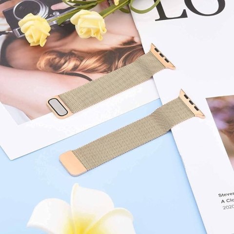 PASEK DO ZEGARKA APPLE WATCH 1/2/3/4/5/6/7/8/9/10/SE 42/44/45/46 ROSE GOLD PASEK DO ZEGARKA APPLE WATCH 1/2/3/4/5/6/7/8/9/10/SE 42/44/45/46 ROSE GOLD