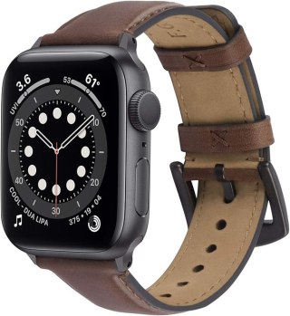 PASEK DO ZEGARKA APPLE WATCH 1/2/3/4/5/6/7/8/9/SE 38/40/41 BRĄZOWY SKÓRA