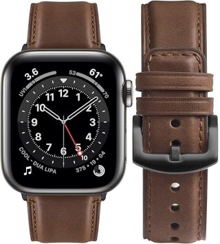 PASEK DO ZEGARKA APPLE WATCH 1/2/3/4/5/6/7/8/9/SE 38/40/41 BRĄZOWY SKÓRA