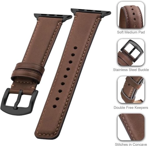 PASEK DO ZEGARKA APPLE WATCH 1/2/3/4/5/6/7/8/9/SE 38/40/41 BRĄZOWY SKÓRA PASEK DO ZEGARKA APPLE WATCH 1/2/3/4/5/6/7/8/9/SE 38/40/41 BRĄZOWY SKÓRA