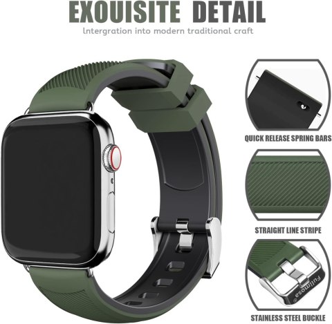 PASEK DO ZEGARKA APPLE WATCH 1/2/3/4/5/6/7/8/9/SE 38/40/41 ZIELONY SILIKON PASEK DO ZEGARKA APPLE WATCH 1/2/3/4/5/6/7/8/9/SE 38/40/41 ZIELONY SILIKON