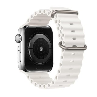 PASEK DO ZEGARKA APPLE WATCH 1/2/3/4/5/6/7/8/9/SE 38/40/41mm BIAŁY SILIKON