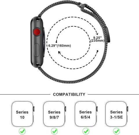 PASEK DO ZEGARKA APPLE WATCH 1/2/3/4/5/6/7/8/9/SE 38/40/41mm CZARNY STAL PASEK DO ZEGARKA APPLE WATCH 1/2/3/4/5/6/7/8/9/SE 38/40/41mm CZARNY STAL