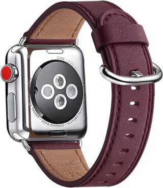 PASEK DO ZEGARKA APPLE WATCH 1/2/3/4/5/6/7/8/9/SE 38/40/41mm CZERWONE WINO