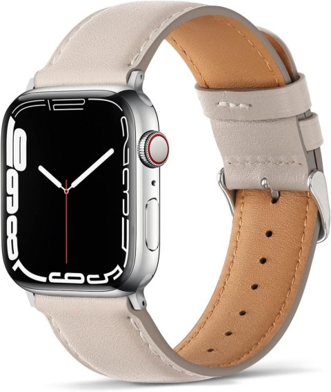PASEK DO ZEGARKA APPLE WATCH 1/2/3/4/5/6/7/8/9/SE 38/40/41mm KREMOWY SKÓRA PASEK DO ZEGARKA APPLE WATCH 1/2/3/4/5/6/7/8/9/SE 38/40/41mm KREMOWY SKÓRA