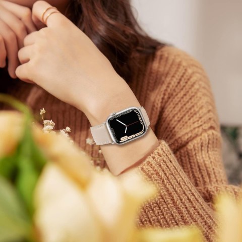 PASEK DO ZEGARKA APPLE WATCH 1/2/3/4/5/6/7/8/9/SE 38/40/41mm KREMOWY SKÓRA PASEK DO ZEGARKA APPLE WATCH 1/2/3/4/5/6/7/8/9/SE 38/40/41mm KREMOWY SKÓRA