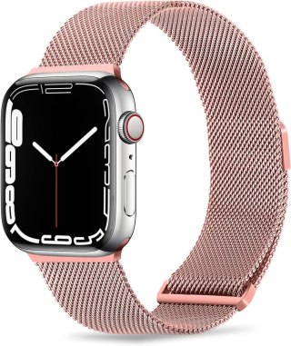 PASEK DO ZEGARKA APPLE WATCH 1/2/3/4/5/6/7/8/9/SE 38/40/41mm RÓŻOWA STAL