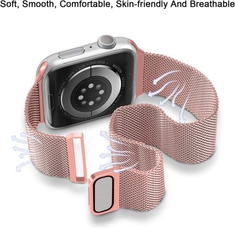 PASEK DO ZEGARKA APPLE WATCH 1/2/3/4/5/6/7/8/9/SE 38/40/41mm RÓŻOWA STAL PASEK DO ZEGARKA APPLE WATCH 1/2/3/4/5/6/7/8/9/SE 38/40/41mm RÓŻOWA STAL