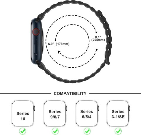 PASEK DO ZEGARKA APPLE WATCH 1/2/3/4/5/6/7/8/SE 38/40/41mm CZARNY +ETUI PASEK DO ZEGARKA APPLE WATCH 1/2/3/4/5/6/7/8/SE 38/40/41mm CZARNY +ETUI