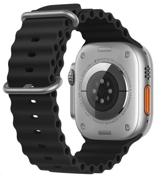 PASEK DO ZEGARKA APPLE WATCH 2/3/4/5/6/7/8/9/10/SE 42/44/45 CZARNY SILIKON