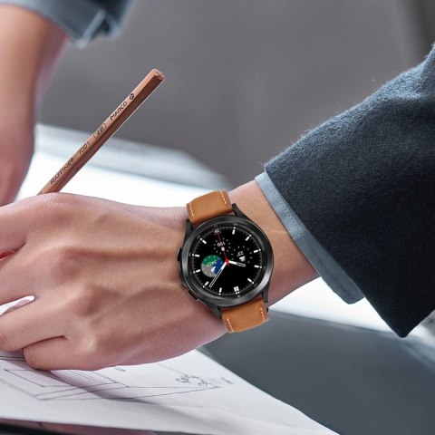 PASEK DO ZEGARKA BRĄZOWY SKÓRA UNIWERSALNY CZARNA KLAMRA 22mm