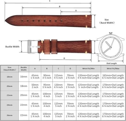 PASEK DO ZEGARKA BRĄZOWY SKÓRA UNIWERSALNY SREBRNA KLAMRA ELEGANCKI 26mm PASEK DO ZEGARKA BRĄZOWY SKÓRA UNIWERSALNY SREBRNA KLAMRA ELEGANCKI 26mm
