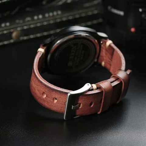 PASEK DO ZEGARKA BRĄZOWY SKÓRA UNIWERSALNY SREBRNA KLAMRA ELEGANCKI 26mm PASEK DO ZEGARKA BRĄZOWY SKÓRA UNIWERSALNY SREBRNA KLAMRA ELEGANCKI 26mm