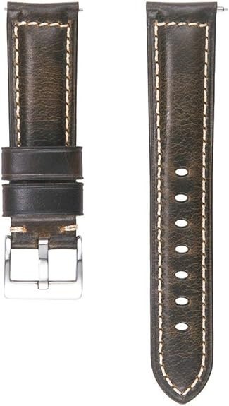 PASEK DO ZEGARKA CIEMNY BRĄZOWY SKÓRA UNIWERSALNY SREBRNA KLAMRA 20mm PASEK DO ZEGARKA CIEMNY BRĄZOWY SKÓRA UNIWERSALNY SREBRNA KLAMRA 20mm
