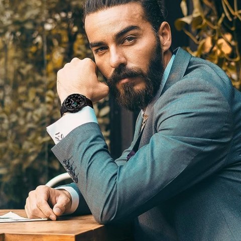 PASEK DO ZEGARKA CZARNY SKÓRZANY UNIWERSALNY ELEGANCKI 20mm