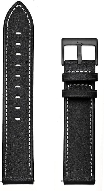 PASEK DO ZEGARKA CZARNY SKÓRZANY UNIWERSALNY ELEGANCKI 20mm