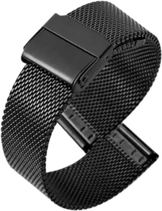 PASEK DO ZEGARKA CZARNY STAL SIATKA UNIWERSALNY ELEGANCKI 21mm