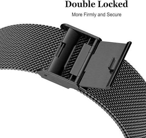 PASEK DO ZEGARKA CZARNY STAL SIATKA UNIWERSALNY ELEGANCKI 22mm PASEK DO ZEGARKA CZARNY STAL SIATKA UNIWERSALNY ELEGANCKI 22mm
