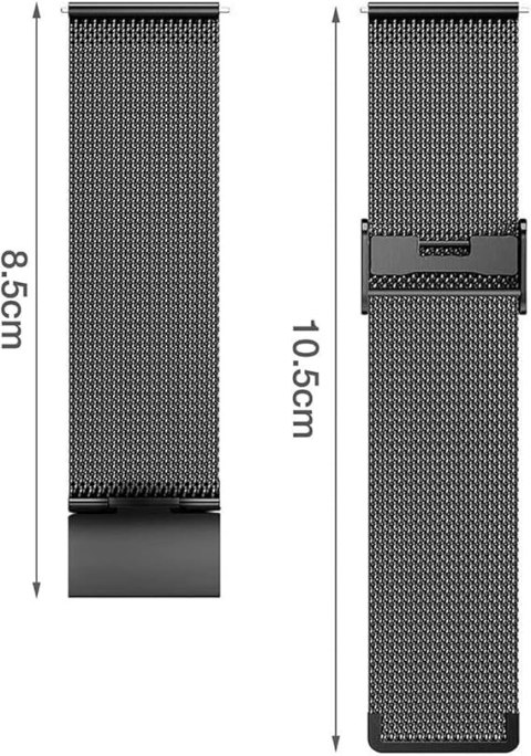 PASEK DO ZEGARKA CZARNY STAL SIATKA UNIWERSALNY ELEGANCKI 22mm PASEK DO ZEGARKA CZARNY STAL SIATKA UNIWERSALNY ELEGANCKI 22mm