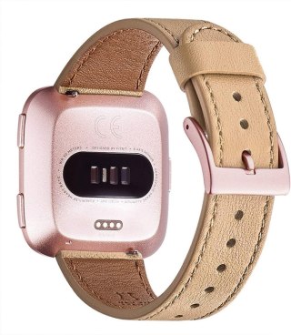 PASEK DO ZEGARKA Fitbit Versa/Versa 2/LITE/SE BEŻOWY SKÓRA NATURALNA
