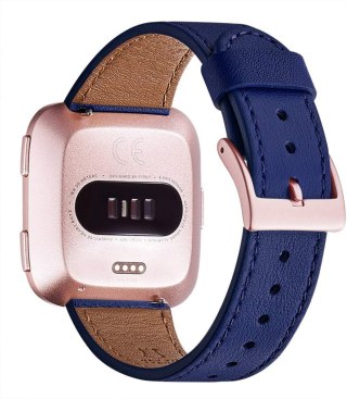 PASEK DO ZEGARKA Fitbit Versa/Versa 2/LITE/SE CIEMNY NIEBIESKI SKÓRA