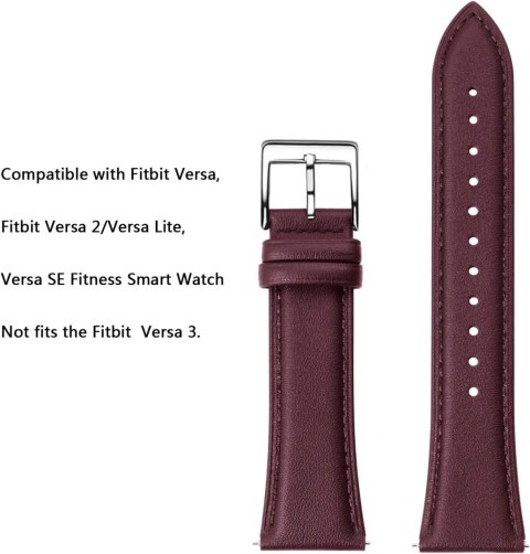 PASEK DO ZEGARKA Fitbit Versa/Versa 2/LITE/SE CZERWONE WINO SKÓRA NATURALNA PASEK DO ZEGARKA Fitbit Versa/Versa 2/LITE/SE CZERWONE WINO SKÓRA NATURALNA