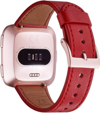 PASEK DO ZEGARKA Fitbit Versa/Versa 2/LITE/SE CZERWONY SKÓRA NATURALNA
