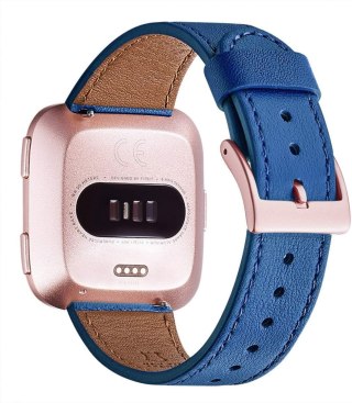 PASEK DO ZEGARKA Fitbit Versa/Versa 2/LITE/SE NIEBIESKI SKÓRA NATURALNA