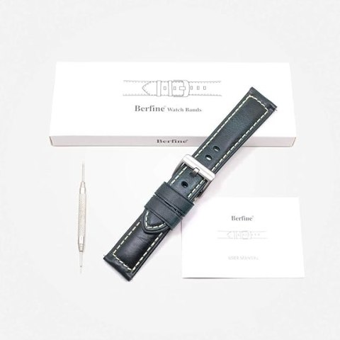 PASEK DO ZEGARKA NIEBIESKI SKÓRA UNIWERSALNY SREBRNA KLAMRA ELEGANCKI 22mm PASEK DO ZEGARKA NIEBIESKI SKÓRA UNIWERSALNY SREBRNA KLAMRA ELEGANCKI 22mm