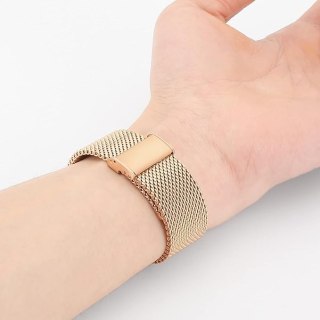 PASEK DO ZEGARKA RÓŻOWE ZŁOTO STAL SIATKA UNIWERSALNY ELEGANCKI 20mm