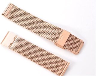 PASEK DO ZEGARKA RÓŻOWE ZŁOTO STAL SIATKA UNIWERSALNY ELEGANCKI 22mm