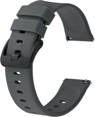 PASEK DO ZEGARKA SZARY SILIKON UNIWERSALNY WODOODPORNY CZARNA KLAMRA 20mm