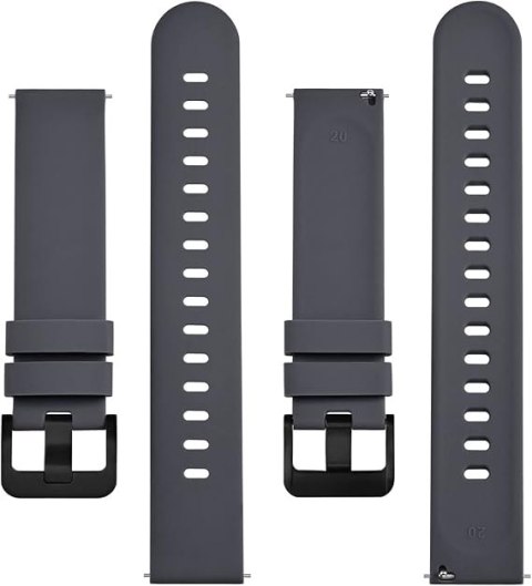 PASEK DO ZEGARKA SZARY SILIKON UNIWERSALNY WODOODPORNY CZARNA KLAMRA 20mm PASEK DO ZEGARKA SZARY SILIKON UNIWERSALNY WODOODPORNY CZARNA KLAMRA 20mm
