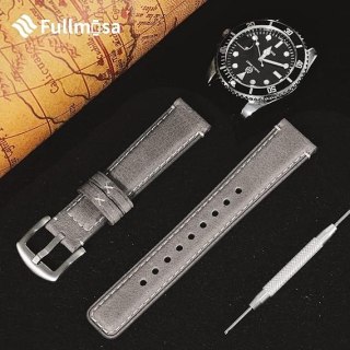 PASEK DO ZEGARKA UNIWERSALNY SZARY SKÓRA SREBRNA KLAMRA 18mm