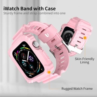 PASEK ETUI DO ZEGARKA APPLE WATCH 1/2/3/4/5/6/7/8/9/SE 38/40/41mm RÓŻOWY