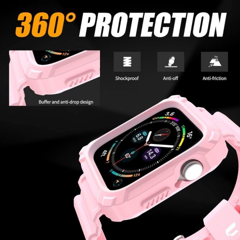 PASEK ETUI DO ZEGARKA APPLE WATCH 1/2/3/4/5/6/7/8/9/SE 38/40/41mm RÓŻOWY PASEK ETUI DO ZEGARKA APPLE WATCH 1/2/3/4/5/6/7/8/9/SE 38/40/41mm RÓŻOWY