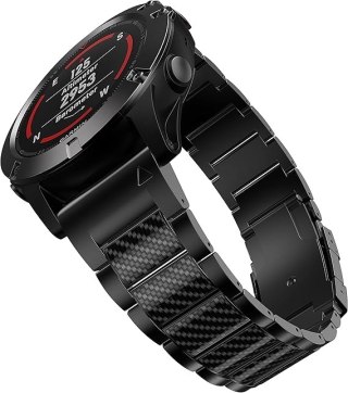 BRANSOLETA TYTANOWA CZARNA ZEGAREK GARMIN Fenix 7/6/5/6 Pro/5 Plus 22mm